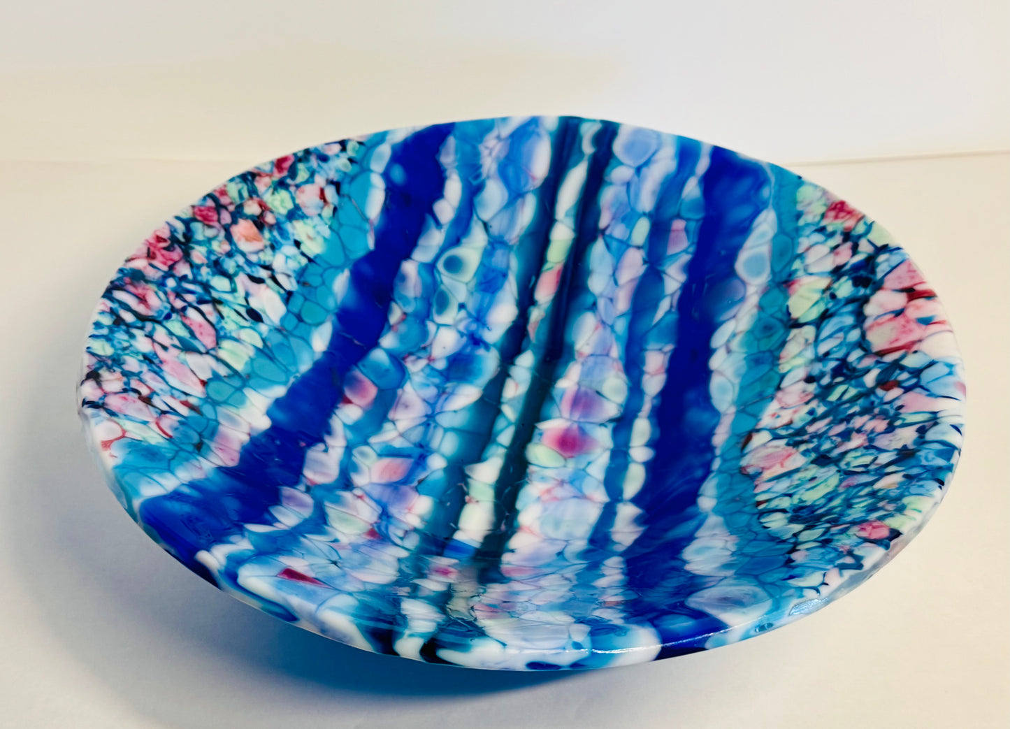 Sapphire Swirl - Fused Glass Art