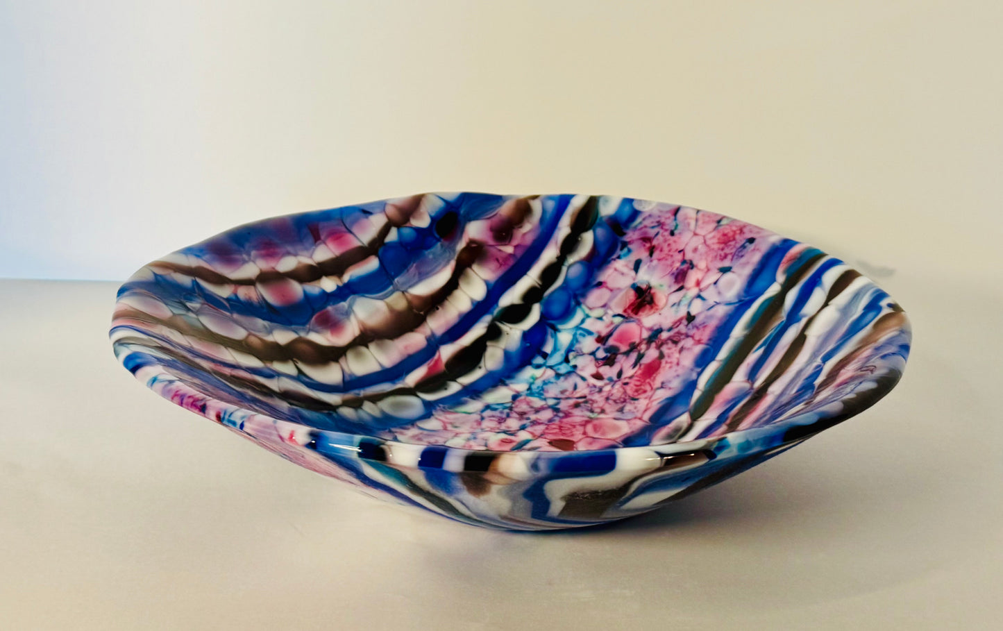 Sapphire and Mulberry Swirl - Fused Glass Art