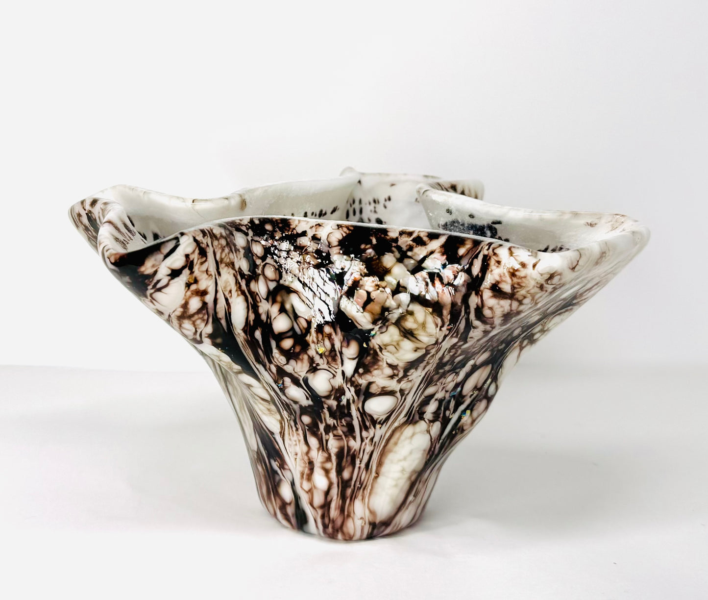 Marbled Zephyr - Vase - Fused Glass Art