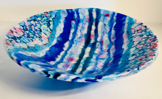 Sapphire Swirl - Fused Glass Art