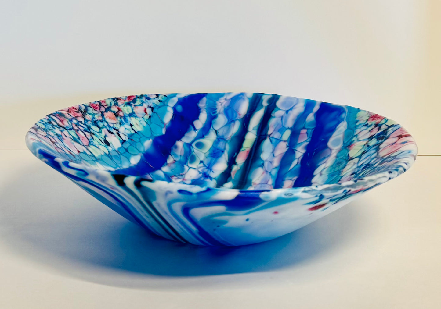 Sapphire Swirl - Fused Glass Art