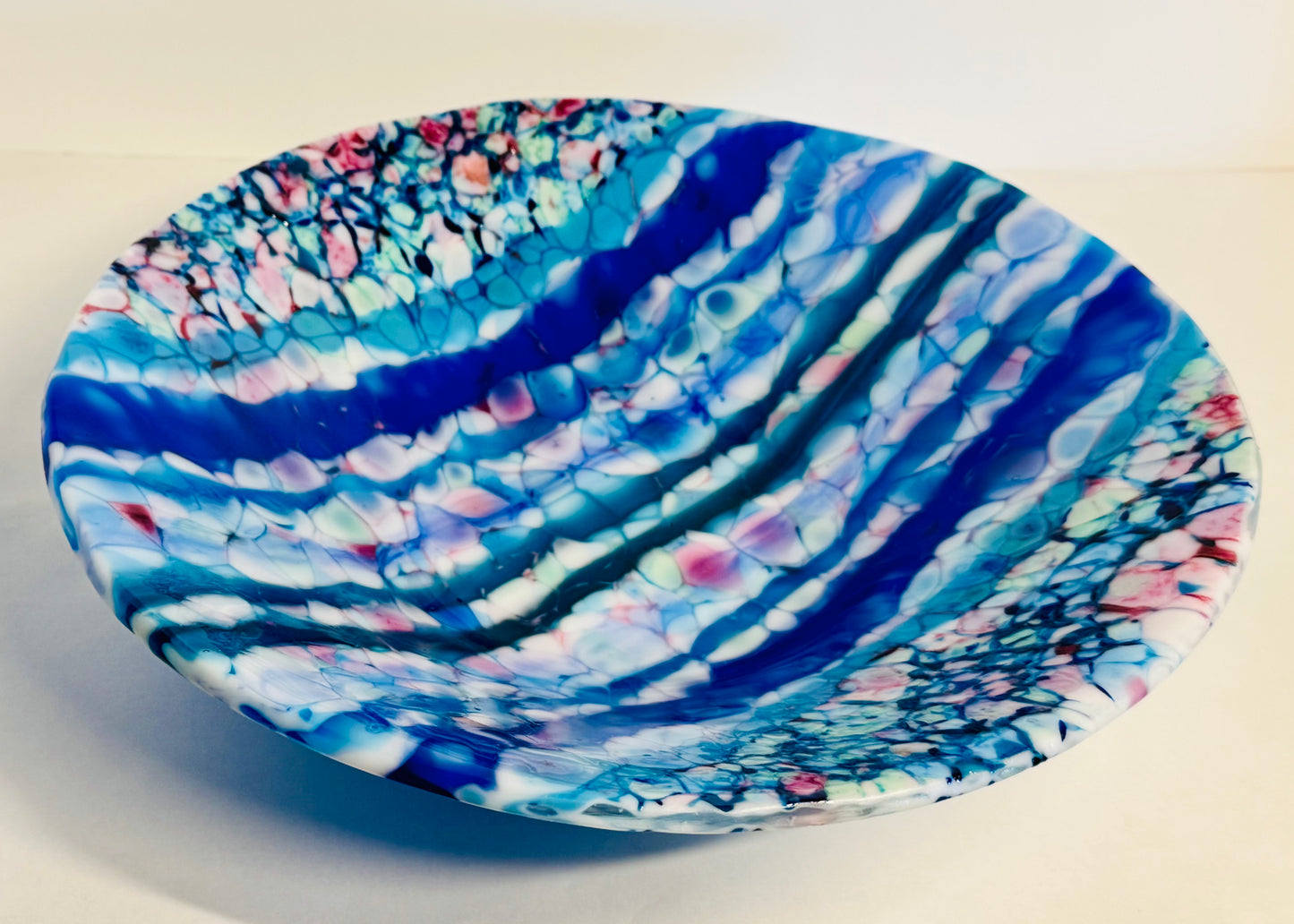Sapphire Swirl - Fused Glass Art