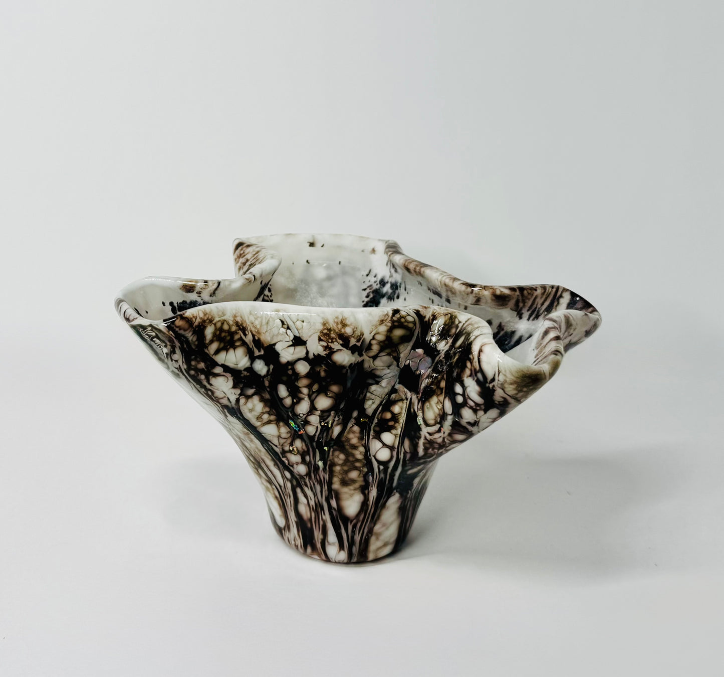 Marbled Zephyr - Vase - Fused Glass Art