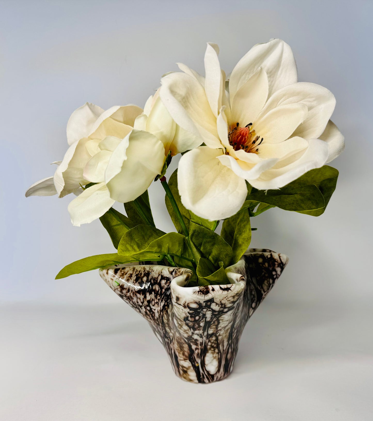 Marbled Zephyr - Vase - Fused Glass Art